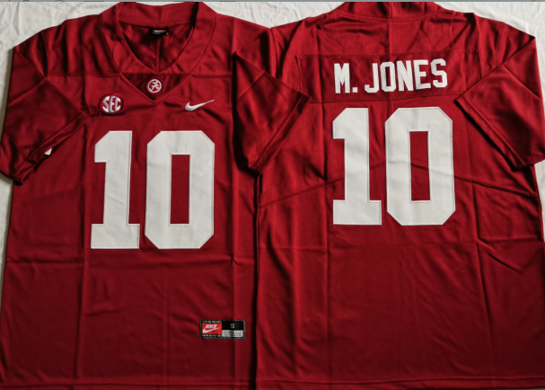 Men's Alabama Crimson Tide Mac Jones #10 Crimson Jersey